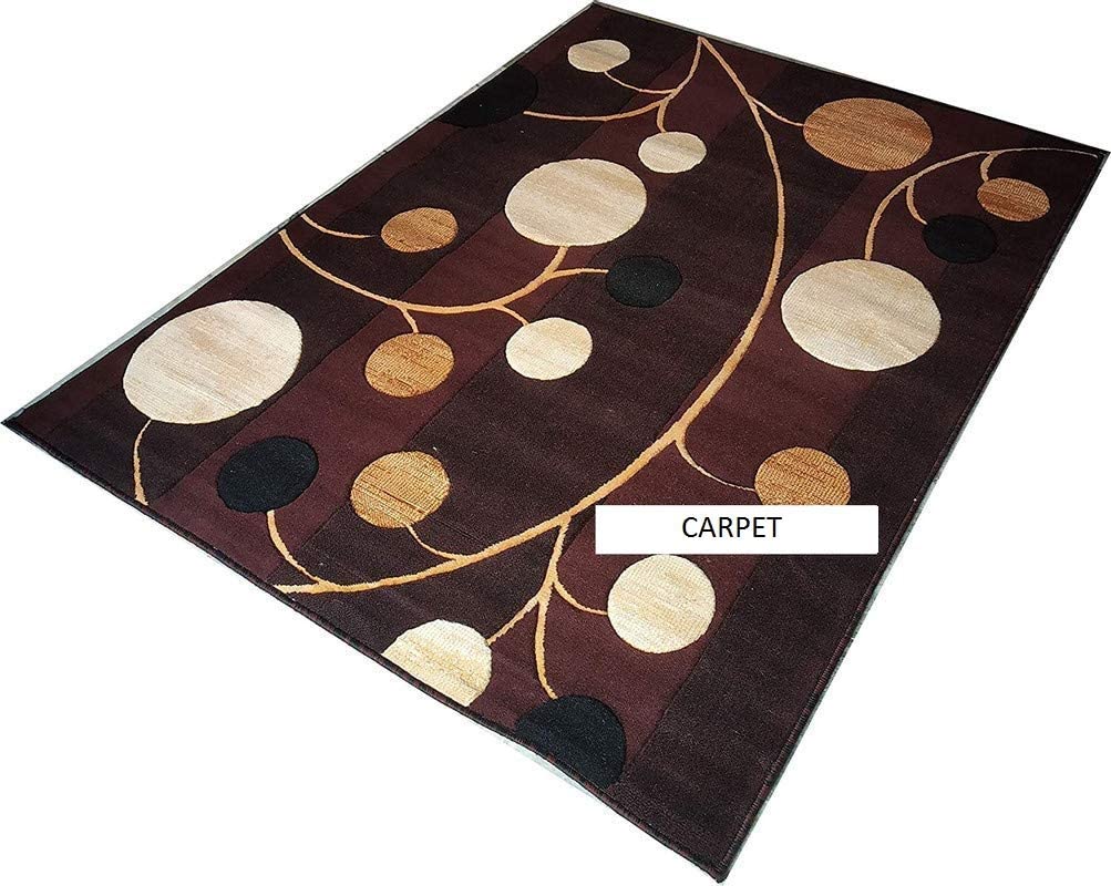 Prince Carpets Embossed Carved Supersoft Wool Blend Modern Design Carpets for Living Room Home Bedroom Drawing Room Hall with 1 inch Thickness Multi Color 5 x 7 feet