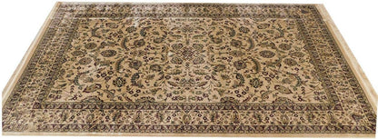 Prince Carpets Supersoft Kashmiri Silk Luxury Persian Design Anti Skid Backing Washable Carpets for Living Room Bedroom Drawing Room Hall Home Cream Color 9 x 12 feet