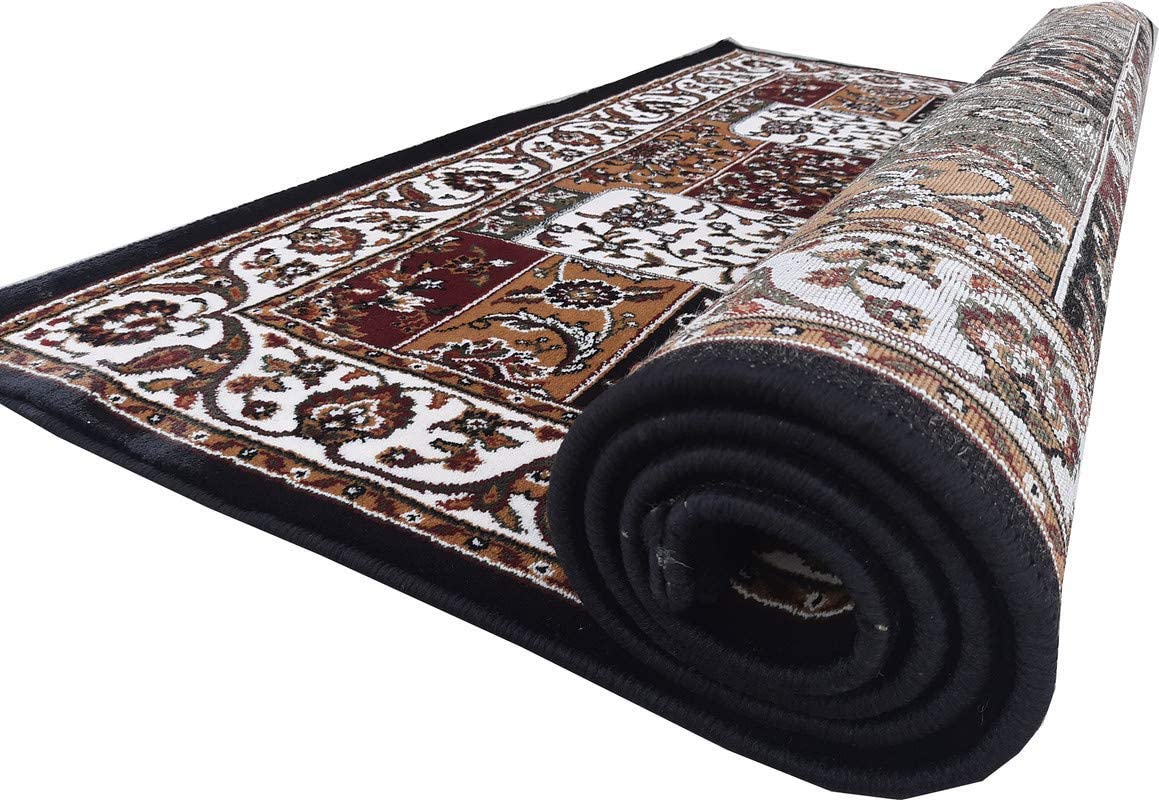 Prince Carpets Kashmiri Supersoft Wool Blend Persian Design Carpet for Living Room Bedroom Dining Room Hall with 1 inch Thickness Anti Skid Backing Washable Carpet Blue Color 5 x 7 feet