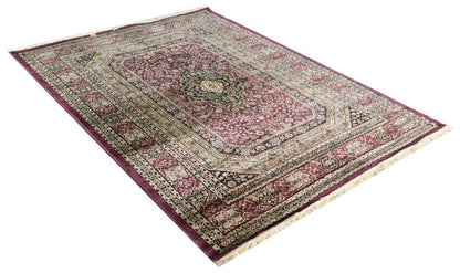 Prince Carpets Supersoft Kashmiri Silk Luxury Persian Design Anti Skid Backing Washable Carpets for Living Room Bedroom Drawing Room Hall Home Maroon Color 6 x 9 feet