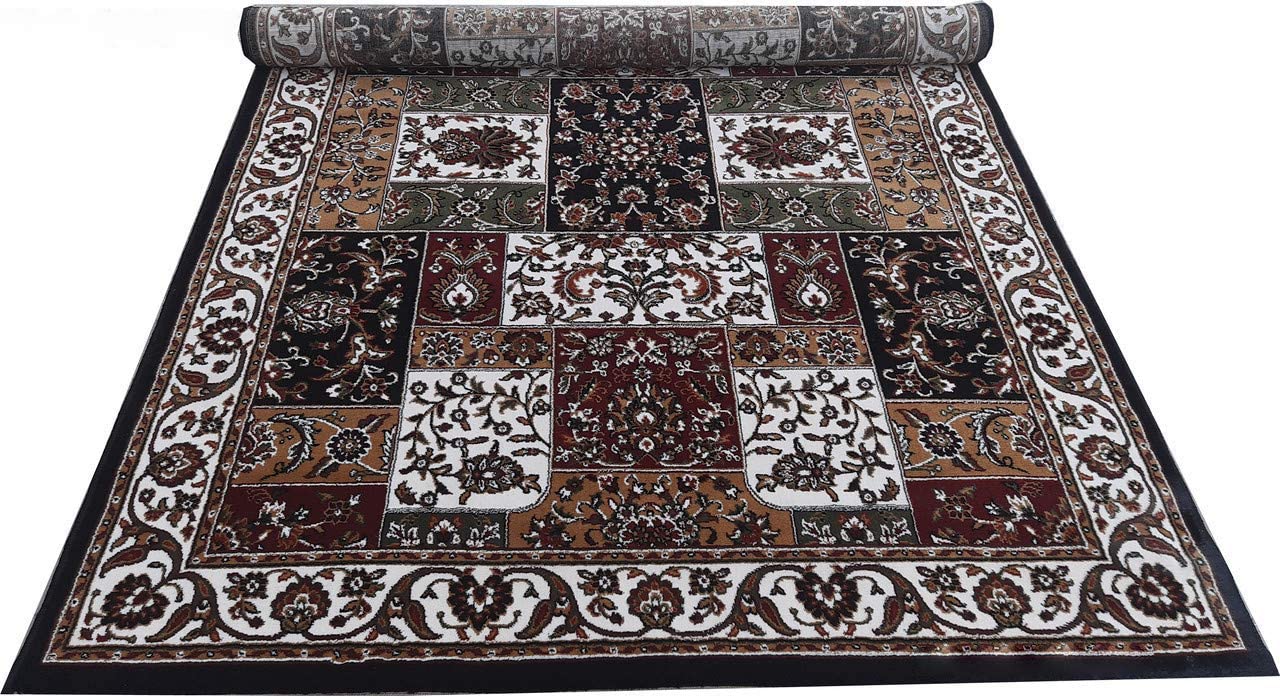 Prince Carpets Kashmiri Supersoft Wool Blend Persian Design Carpet for Living Room Bedroom Dining Room Hall with 1 inch Thickness Anti Skid Backing Washable Carpet Blue Color 5 x 7 feet