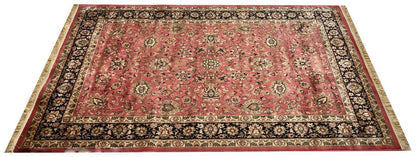 Prince Carpets Supersoft Kashmiri Silk Luxury Persian Design Anti Skid Backing Washable Carpets for Living Room Bedroom Drawing Room Hall Home Pink Color 6 x 9 feet