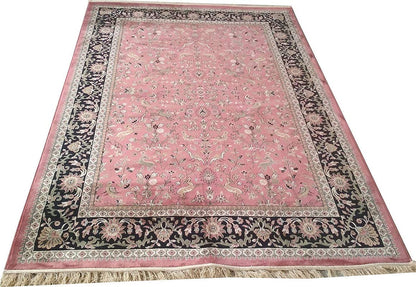 Prince Carpets Supersoft Kashmiri Silk Luxury Persian Design Anti Skid Backing Washable Carpets for Living Room Bedroom Drawing Room Hall Home Pink Color 4 x 6 feet
