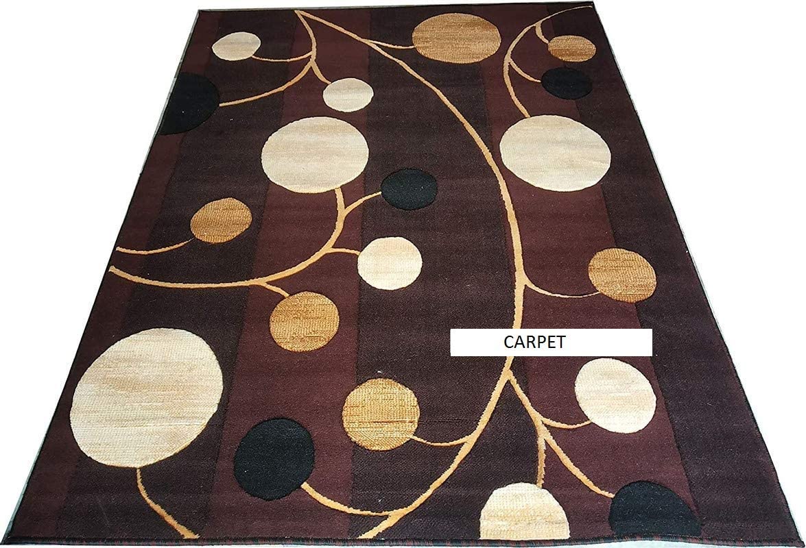 Prince Carpets Embossed Carved Supersoft Wool Blend Modern Design Carpets for Living Room Home Bedroom Drawing Room Hall with 1 inch Thickness Multi Color 5 x 7 feet