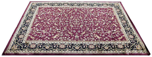 Prince Carpets Supersoft Kashmiri Silk Luxury Persian Design Anti Skid Backing Washable Carpets for Living Room Bedroom Drawing Room Hall Home Maroon Color 6 x 9 feet