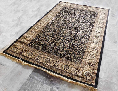 Prince Carpets Supersoft Kashmiri Silk Luxury Persian Design Anti Skid Backing Washable Carpets for Living Room Bedroom Drawing Room Hall Home Pink Color 8 x 11 feet
