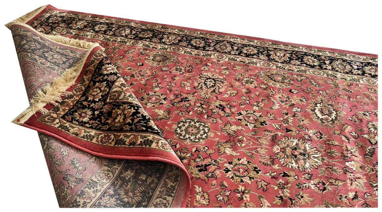 Prince Carpets Supersoft Kashmiri Silk Luxury Persian Design Anti Skid Backing Washable Carpets for Living Room Bedroom Drawing Room Hall Home Pink Color 6 x 9 feet