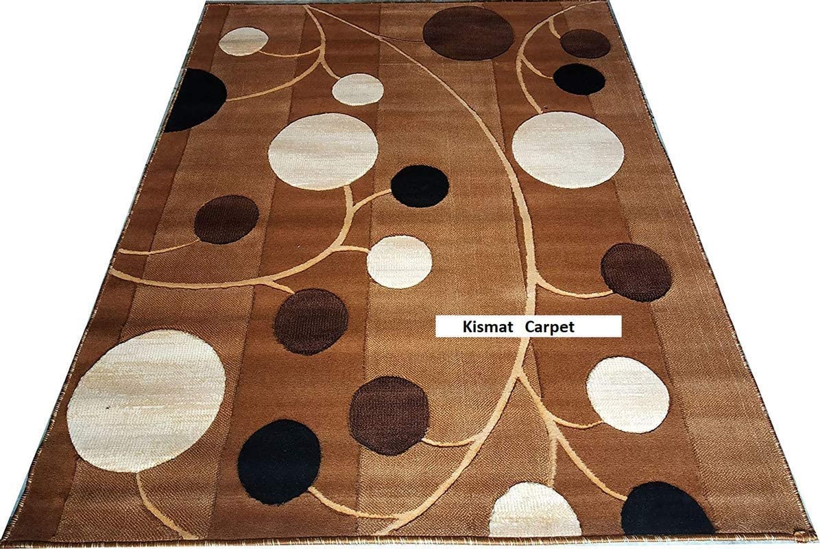 Prince Carpets Embossed Carved Supersoft Wool Blend Modern Design Carpets for Living Room Home Bedroom Drawing Room Hall with 1 inch Thickness Multi Color 5 x 7 feet