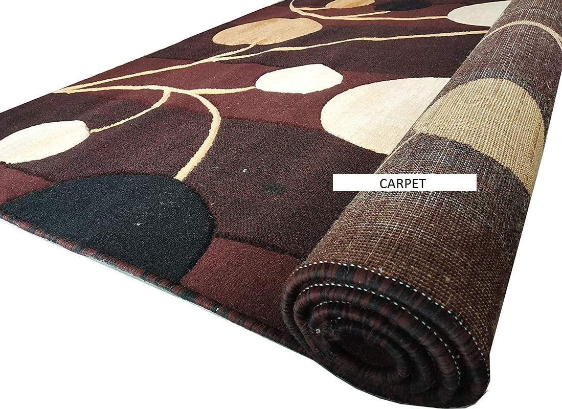 Prince Carpets Embossed Carved Supersoft Wool Blend Modern Design Carpets for Living Room Home Bedroom Drawing Room Hall with 1 inch Thickness Multi Color 5 x 7 feet