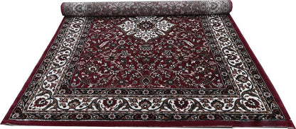 Prince Carpets Kashmiri Supersoft Wool Blend Persian Carpet for Living Room1 inch Thickness Anti Skid Washable Carpet Maroon Color 8 x 11 feet