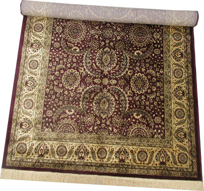 Prince Carpets Supersoft Kashmiri Silk Luxury Persian Design Anti Skid Backing Washable Carpets for Living Room Bedroom Drawing Room Hall Home Maroon Color 4 x 6 feet