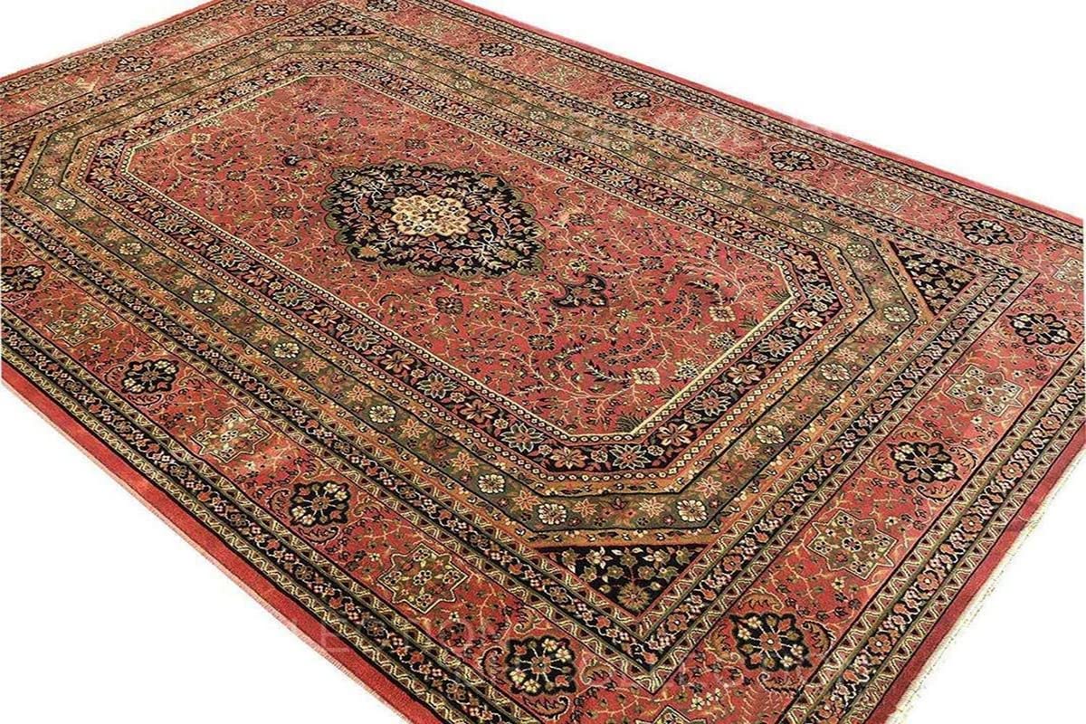 Prince Carpets Supersoft Kashmiri Silk Luxury Persian Design Anti Skid Backing Washable Carpets for Living Room Bedroom Drawing Room Hall Home Pink Color 8 x 11 feet