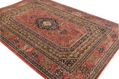 Prince Carpets Supersoft Kashmiri Silk Luxury Persian Design Anti Skid Backing Washable Carpets for Living Room Bedroom Drawing Room Hall Home Pink Color 8 x 11 feet