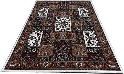 Prince Carpets Kashmiri Supersoft Wool Blend Persian Carpet for Living Room1 inch Thickness Anti Skid Washable Carpet White Color 8 x 11 feet
