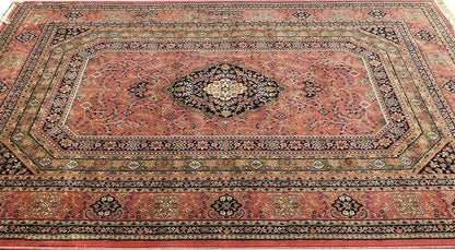 Prince Carpets Supersoft Kashmiri Silk Luxury Persian Design Anti Skid Backing Washable Carpets for Living Room Bedroom Drawing Room Hall Home Pink Color 8 x 11 feet