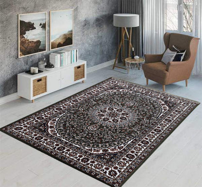 Prince Carpets Kashmiri Supersoft Wool Blend Persian Carpets for Living Room 1 inch Thick Washable Carpet Green Color 8 x 11 feet