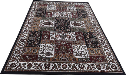 Prince Carpets Kashmiri Supersoft Wool Blend Persian Design Carpet for Living Room Bedroom Dining Room Hall with 1 inch Thickness Anti Skid Backing Washable Carpet Blue Color 5 x 7 feet