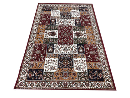 Prince Carpets Kashmiri Supersoft Wool Blend Persian Design Carpet for Living Room Bedroom Drawing Room Hall Anti Slip Backing Thick Washable Carpet Maroon Color Size 6 x 9 feet