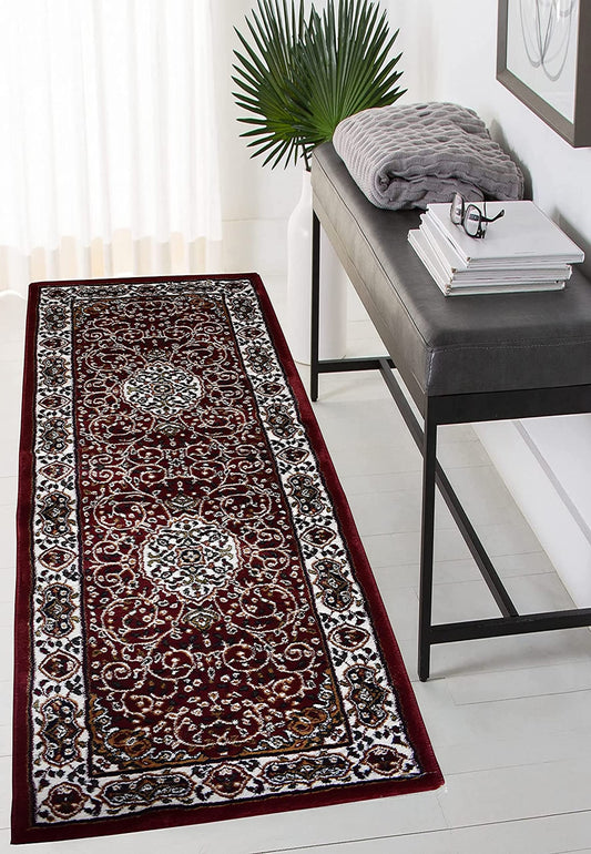 Prince Carpets for Living Room Kashmiri Carpets for Living Room Supersoft Silk Touch Maroon Color 2 x 6 feet