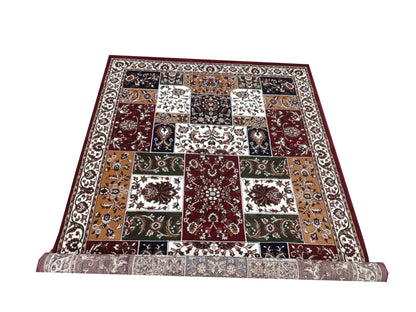 Prince Carpets Kashmiri Supersoft Wool Blend Persian Design Carpet for Living Room Bedroom Drawing Room Hall Anti Slip Backing Thick Washable Carpet Maroon Color Size 6 x 9 feet