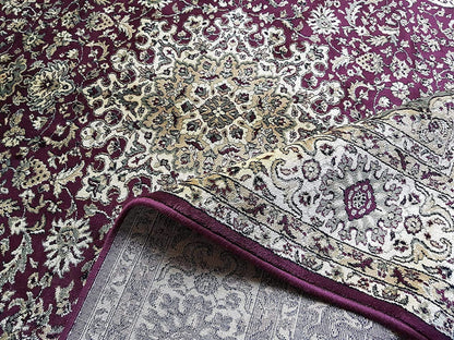 Prince Carpets Supersoft Kashmiri Silk Luxury Persian Design Anti Skid Backing Washable Carpets for Living Room Bedroom Drawing Room Hall Home Maroon Color 8 x 11 feet