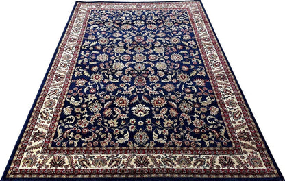 Prince Carpets Kashmiri Persian Design Supersoft Wool Blend Carpet for Living Room with 1 inch Thickness Anti Skid Backing Washable Carpet Blue Color 8 x 11 feet