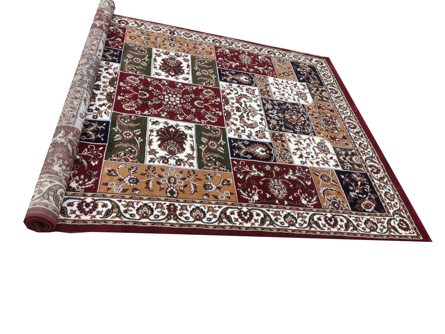 Prince Carpets Kashmiri Supersoft Wool Blend Persian Design Carpet for Living Room Bedroom Drawing Room Hall Anti Slip Backing Thick Washable Carpet Maroon Color Size 6 x 9 feet
