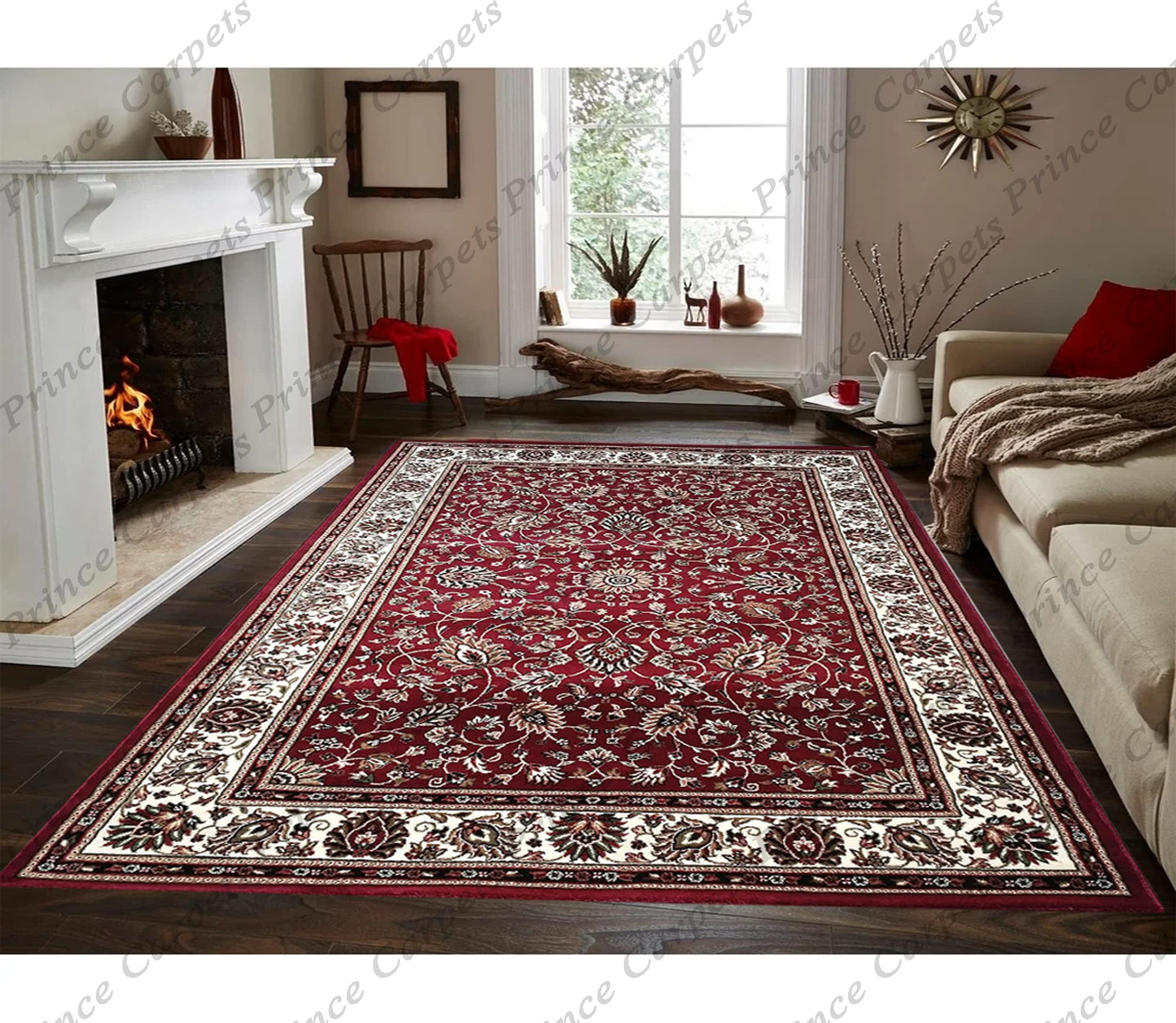 Prince Carpets Kashmiri Rich Persian Kasan Carpets for Living Room