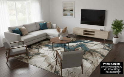 Modern Abstract Contemporary Style Rug - Designer Carpet for Elegant Living Spaces