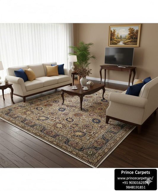 Handwoven Persian Mughal Rug - Timeless Elegance