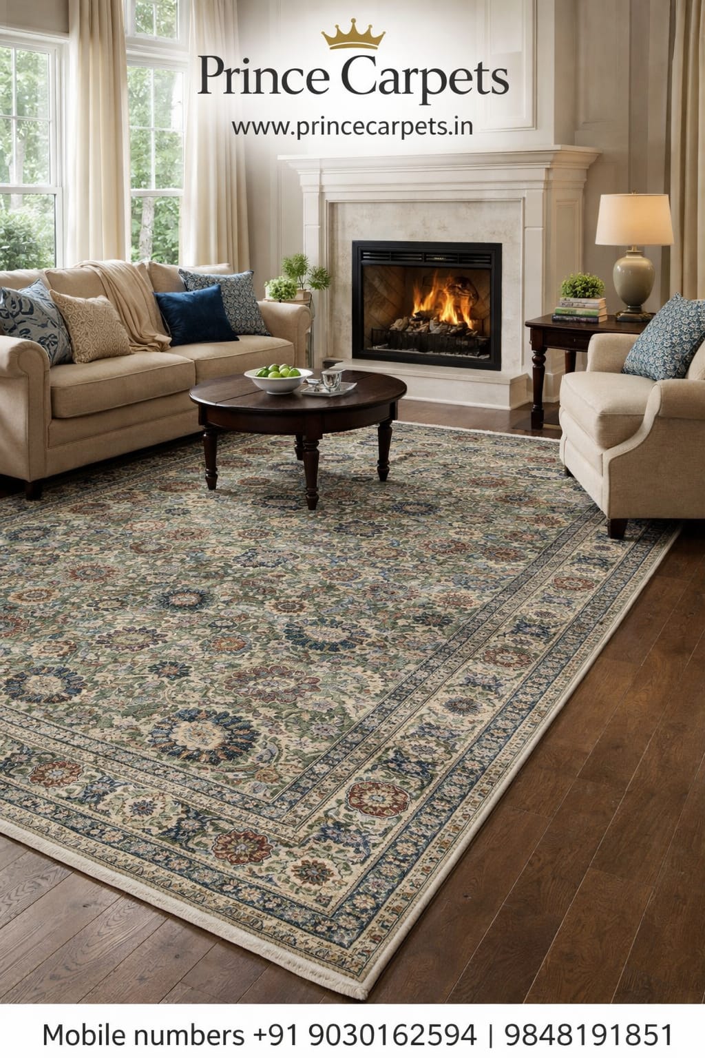 Handwoven Persian Mughal Rug - Timeless Elegance