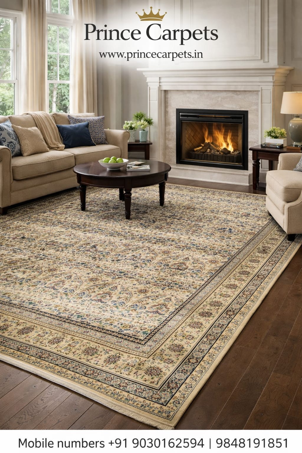Traditional Persian Mughal Design Carpets & Rugs