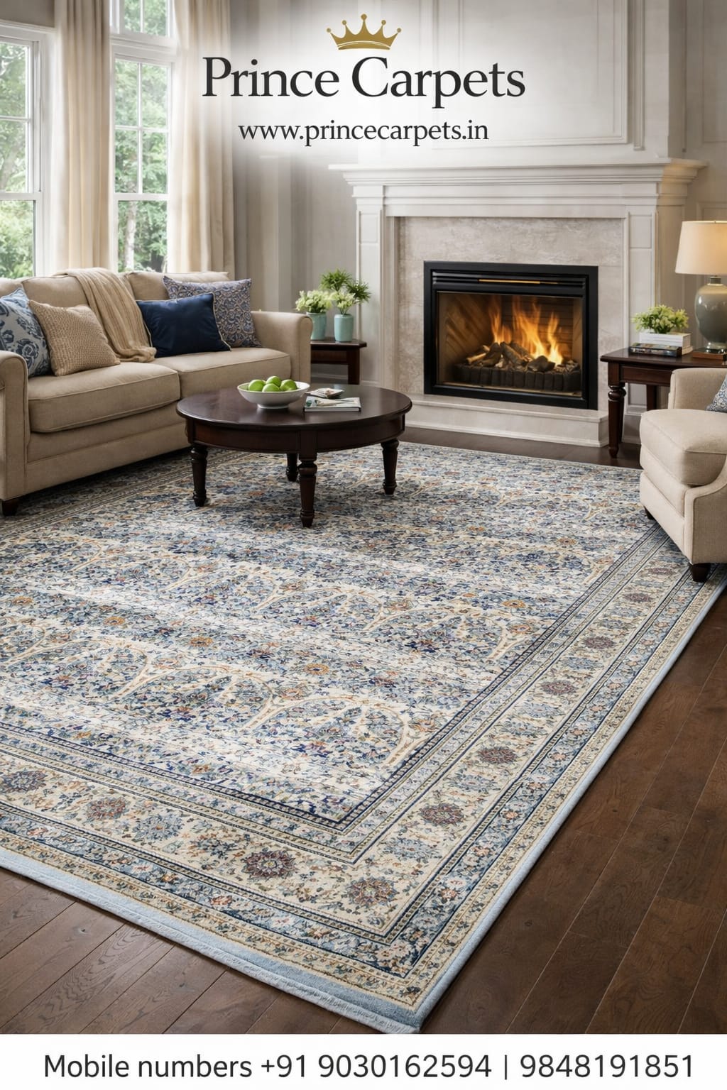 Traditional Persian Mughal Design Carpets & Rugs