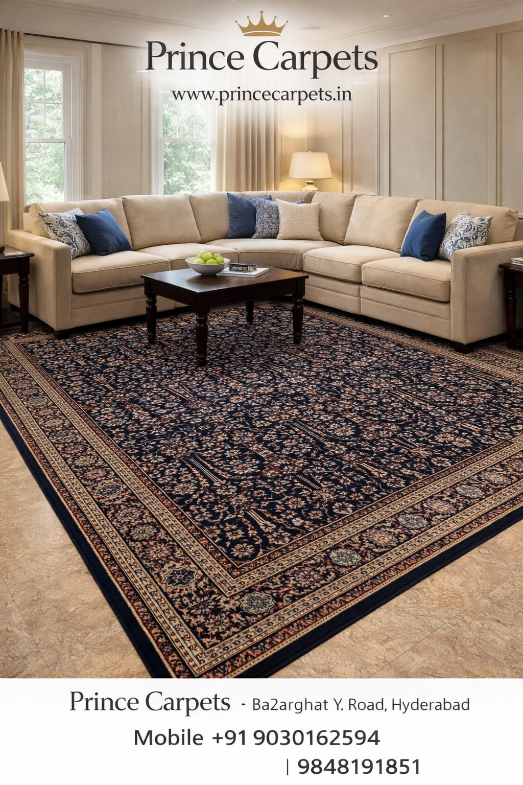 Traditional Persian Mughal Design Carpets & Rugs