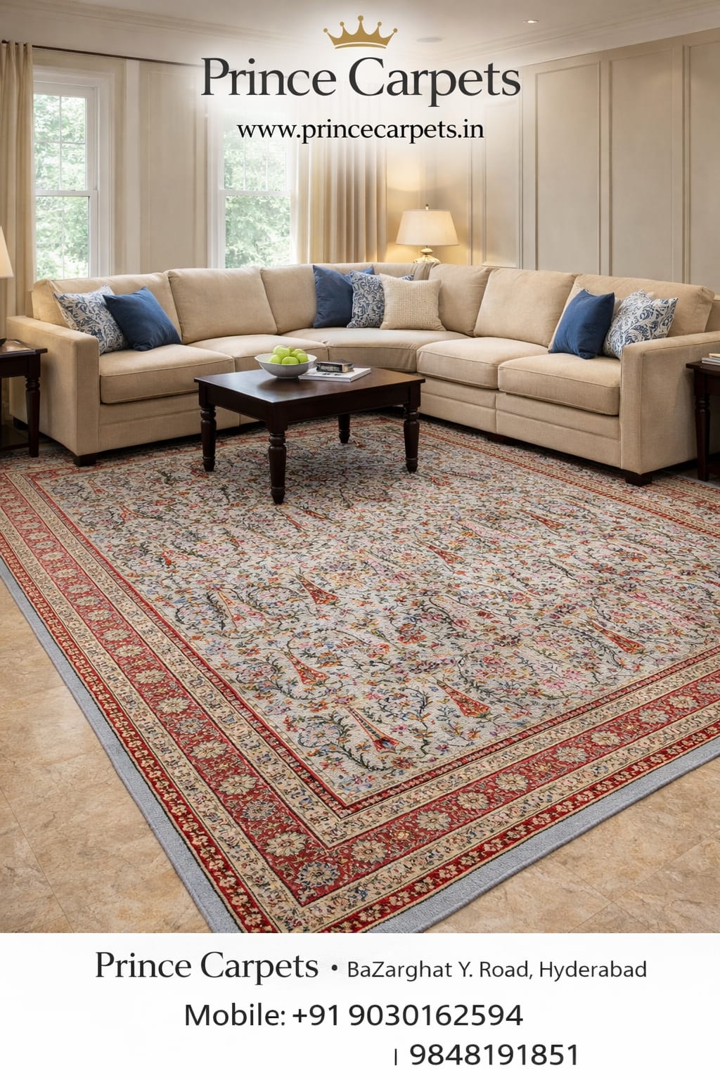 Traditional Persian Mughal Design Carpets & Rugs