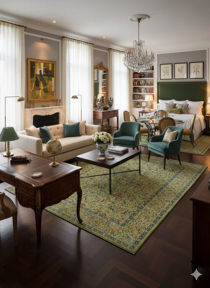 Handcrafted Modern Traditional Mughal Rugs - Premium Wool Blend Designer Carpets