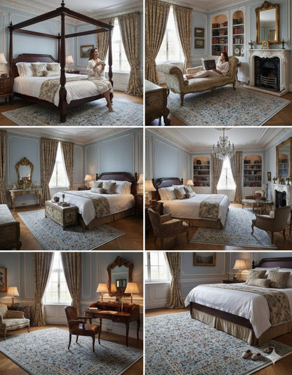 Handcrafted Modern Traditional Mughal Rugs - Premium Wool Blend Designer Carpets