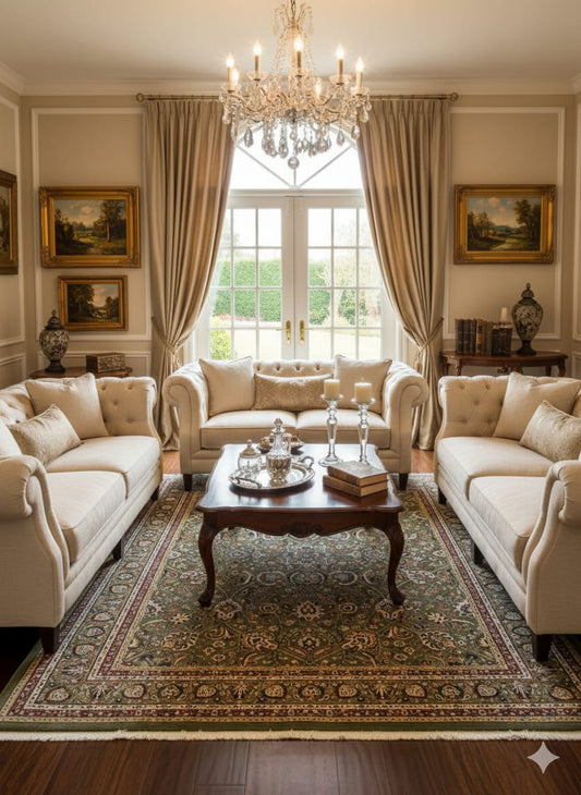 Handcrafted Modern Traditional Mughal Rugs - Premium Wool Blend Designer Carpets