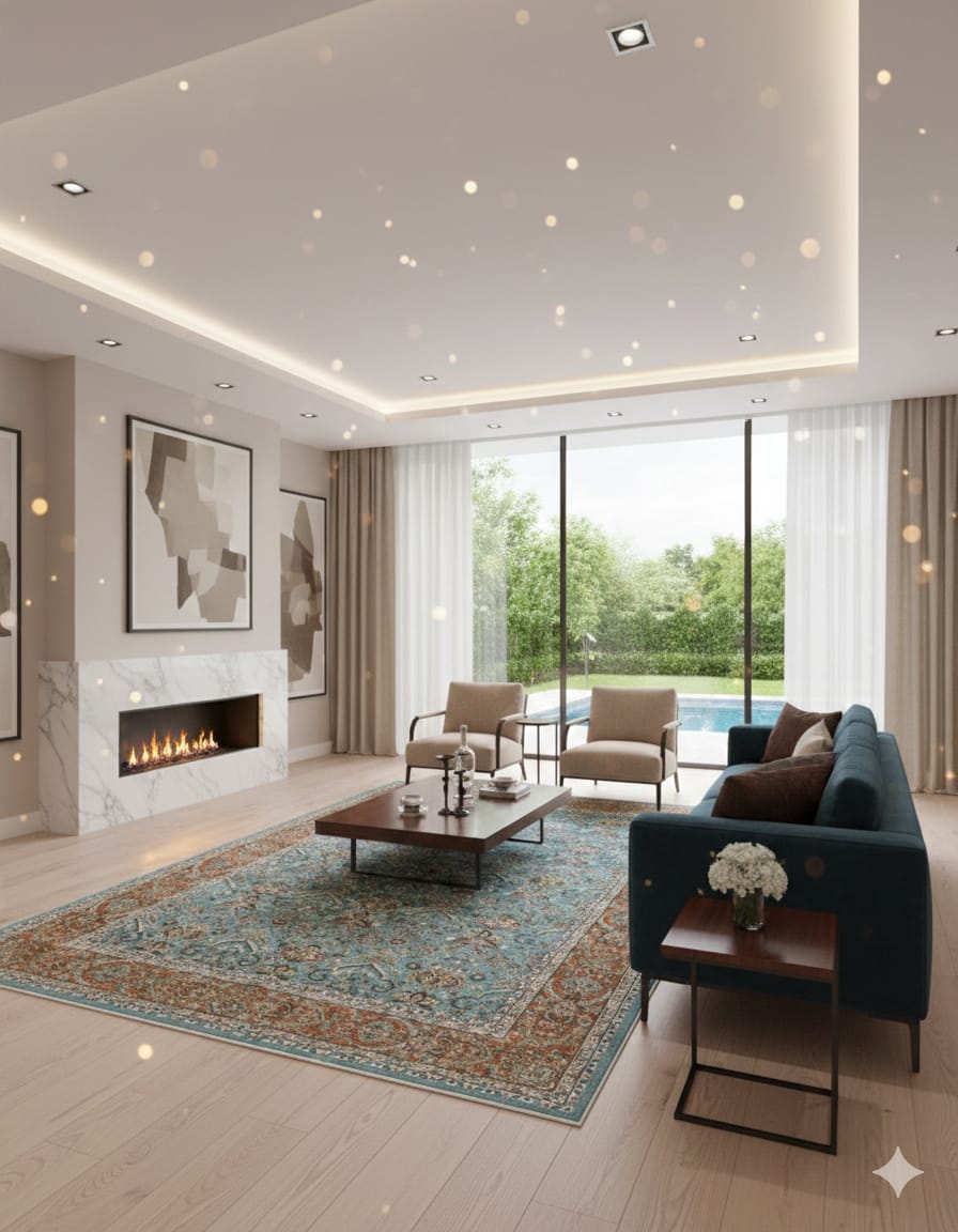 Traditional Persian Mughal Rugs | Handwoven Wool Carpet | Designer Floor Rugs India