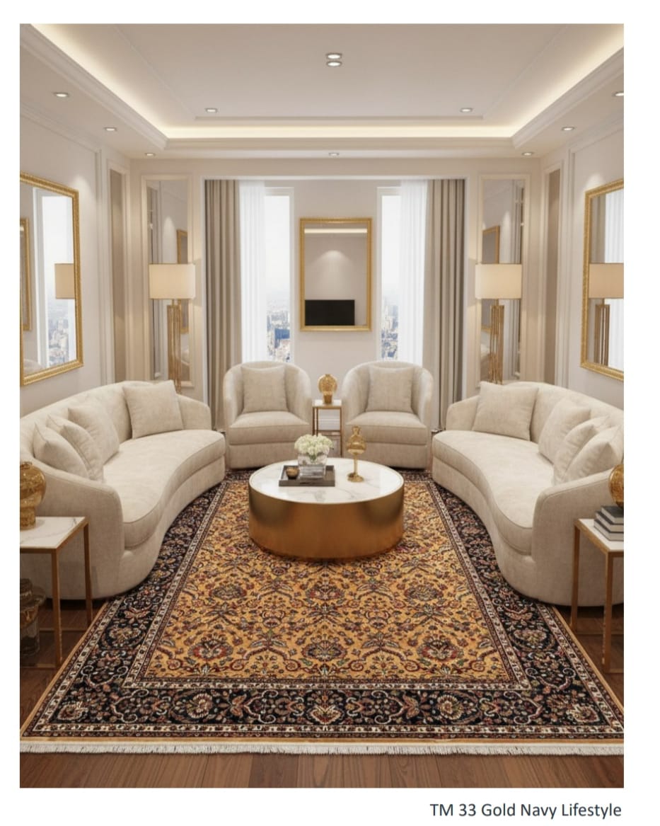 Traditional Persian Mughal Rugs | Handwoven Wool Carpet | Designer Floor Rugs India