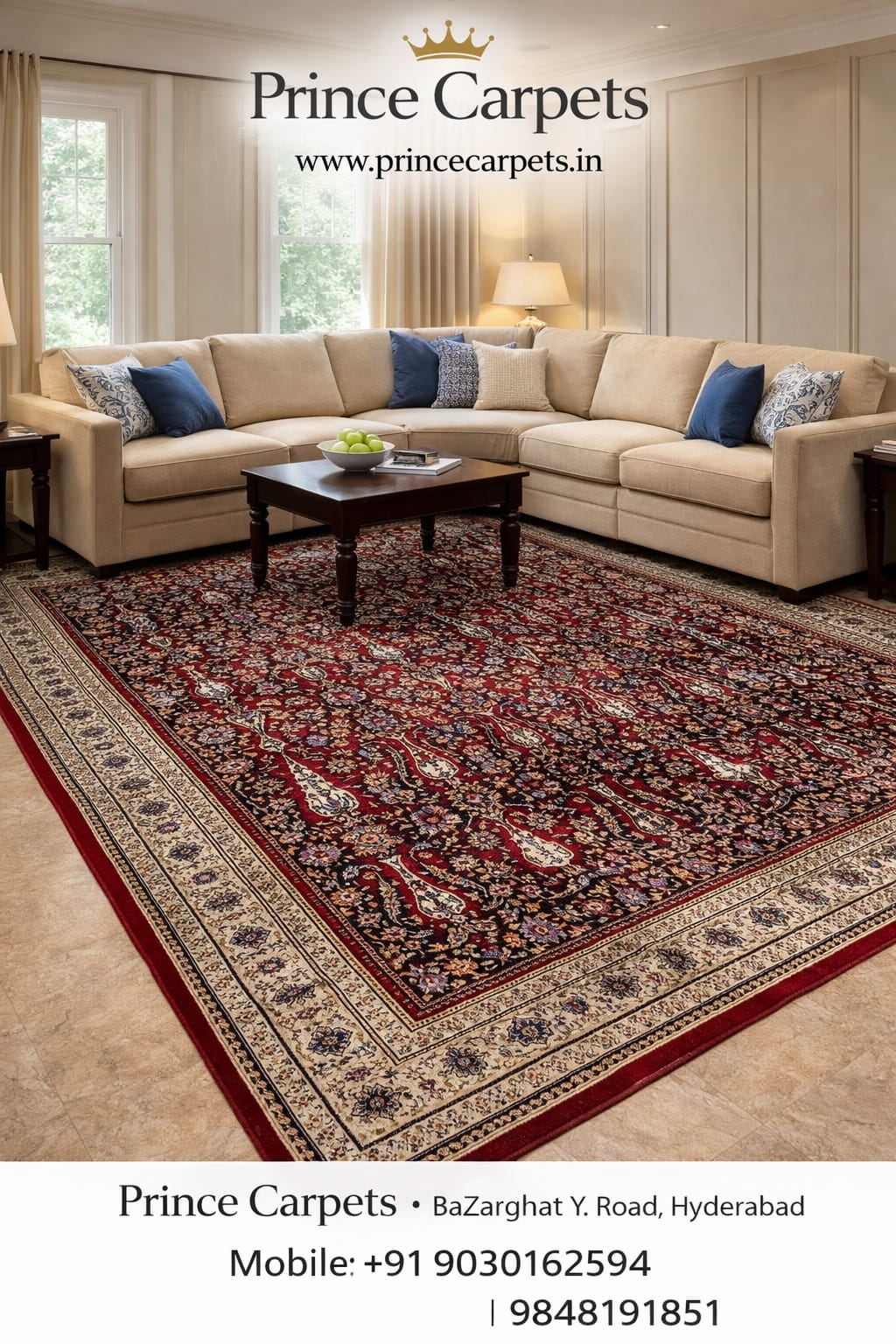 Traditional Persian Mughal Design Carpets & Rugs
