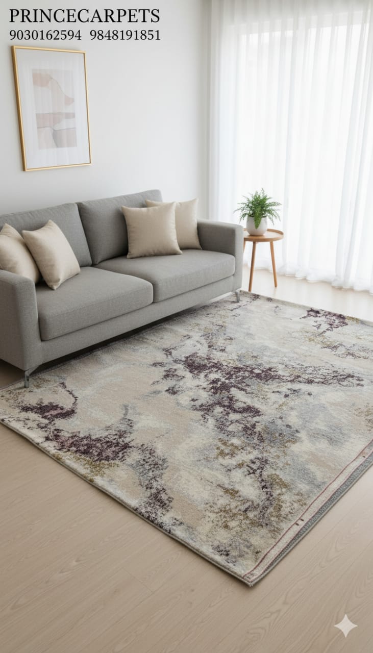 Luxe Modern Abstract Carpet - Handcrafted Designer Rug for Living Room & Bedroom