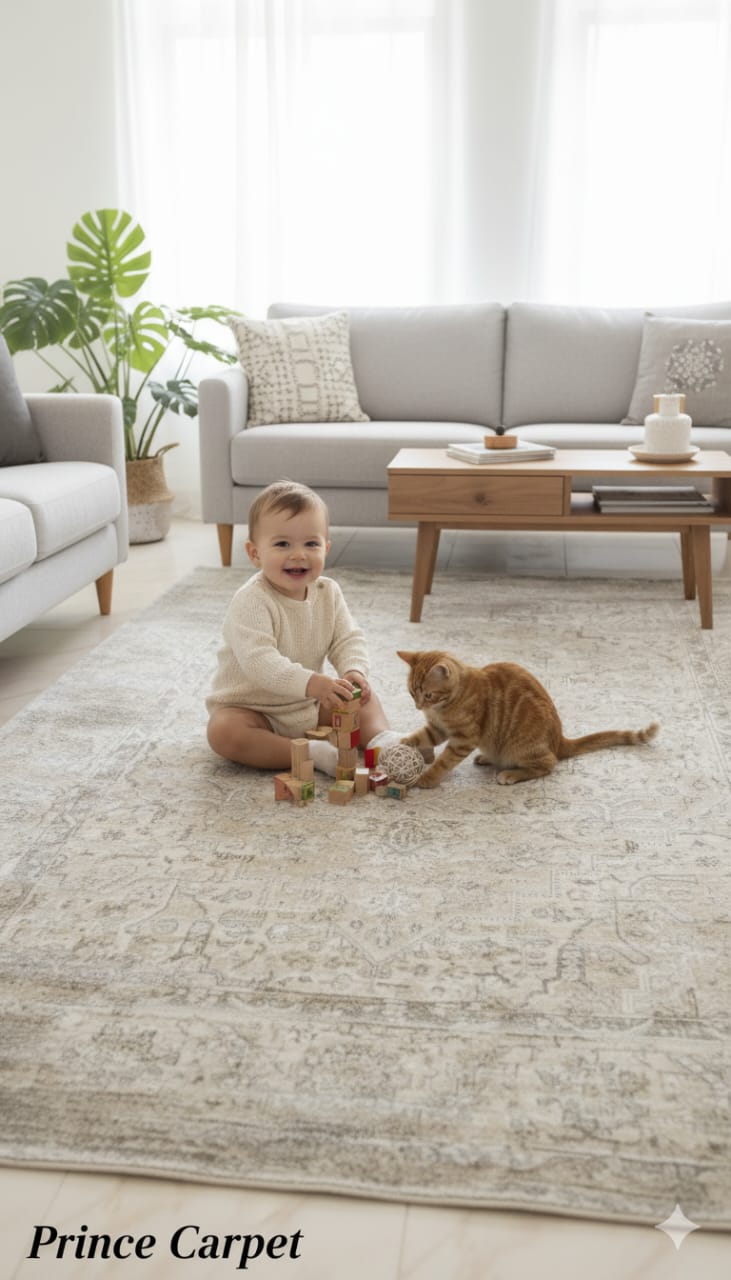 Abstract Geometric Carpet - Luxury Modern Rug for Bedroom & Living Room Decor