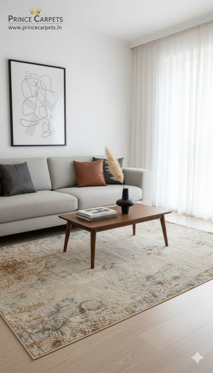 Modern Abstract Wool Rug - Hand Tufted Designer Carpet for Living Room & Bedroom