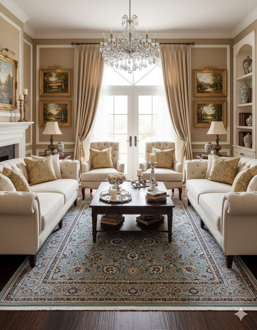 Handcrafted Modern Traditional Mughal Rugs - Premium Wool Blend Designer Carpets