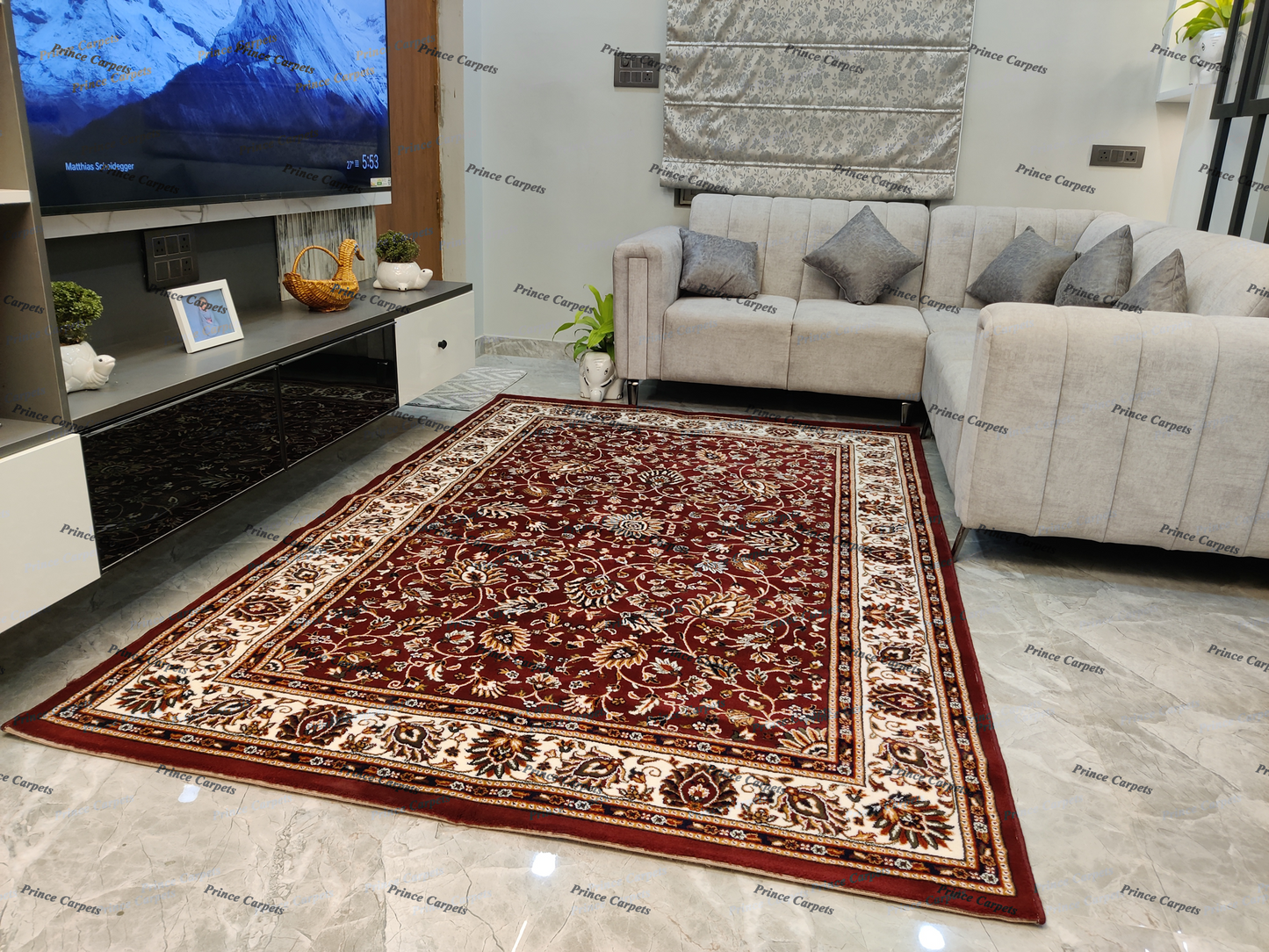 Prince Carpets Kashmiri Rich Persian Kasan Carpets for Living Room