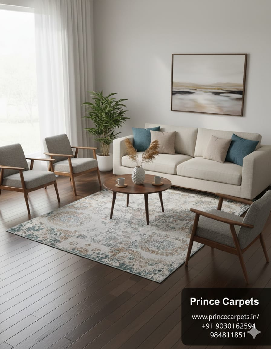 Trending Traditional Modern Abstract Style Carpet for Living Room Bedroom Non-Fade Soft Floor Rug for Hall & Bedroom | Easy Clean & Non-Slip Backing